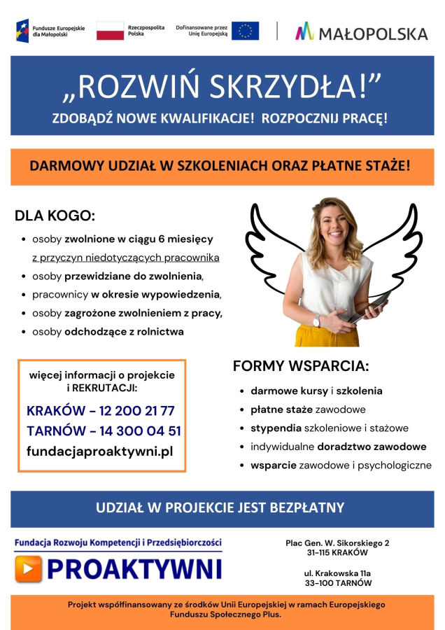 projekt Rozwin skrzydła - zdobądź nowe kwalifikacje